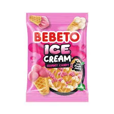 BEBETO ICE CREAM GUMMY CANDY WITH FRUIT JUICE 80G