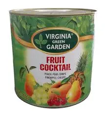 VRIGINIA GREEN GARDEN FRUIT COCKTAIL PEACH PEAR GRAPE PINEAPPLE CHERRY 820G
