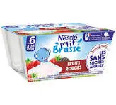 NESTLE P'TIT BRASSE FRUITS ROUGES DE 6 A 36 MOIS 4X90G
