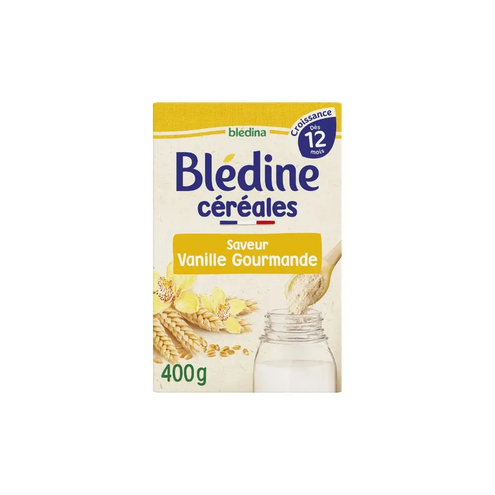 BLEDINA CEREALES SAVEUR VANILLE GOURMANDE SANS SUCRE AJOUTES DES 12MOIS 400G