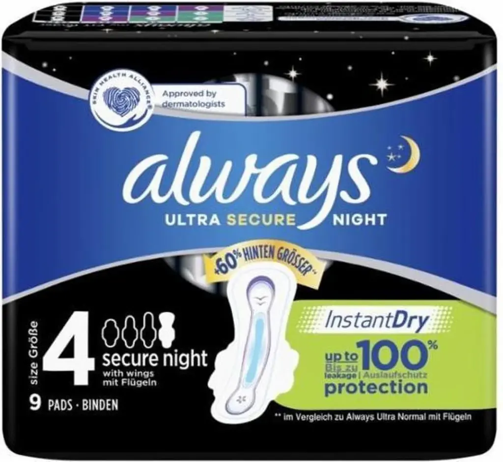 ALWAYS ULTRA SECURE NIGHT 10H PROTECTION 9PADS 
