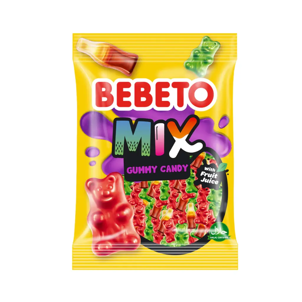 BEBETO MIX GUMMY CANDY WITH FRUIT JUICE 80G