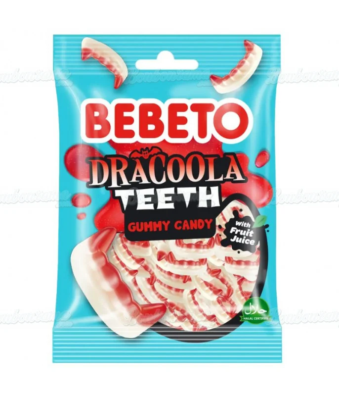 BEBETO DRACOOLA TEETH GUMMY CANDY WITH FRUIT JUICE 80G