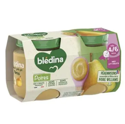 BLEDINA DERNIER MON 1ER PETIT POT DE POIRES FRANCAISES DES 4/6MOIS 260G(2×130G) 