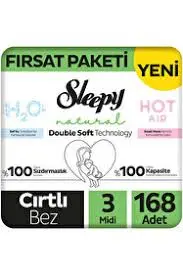 COUCHE IN THE WORLD SLEEPY NATURAL 3 MIDI 4-9KG 30PCS