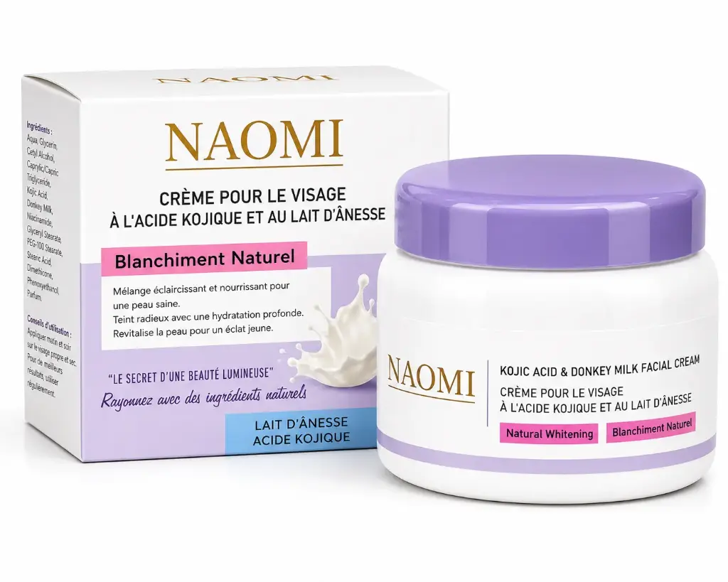 NAOMI CREME POUR LE VISAGE A L'ACIDE KOJIQUE ET AU LAIT D'ANESSE 120ML