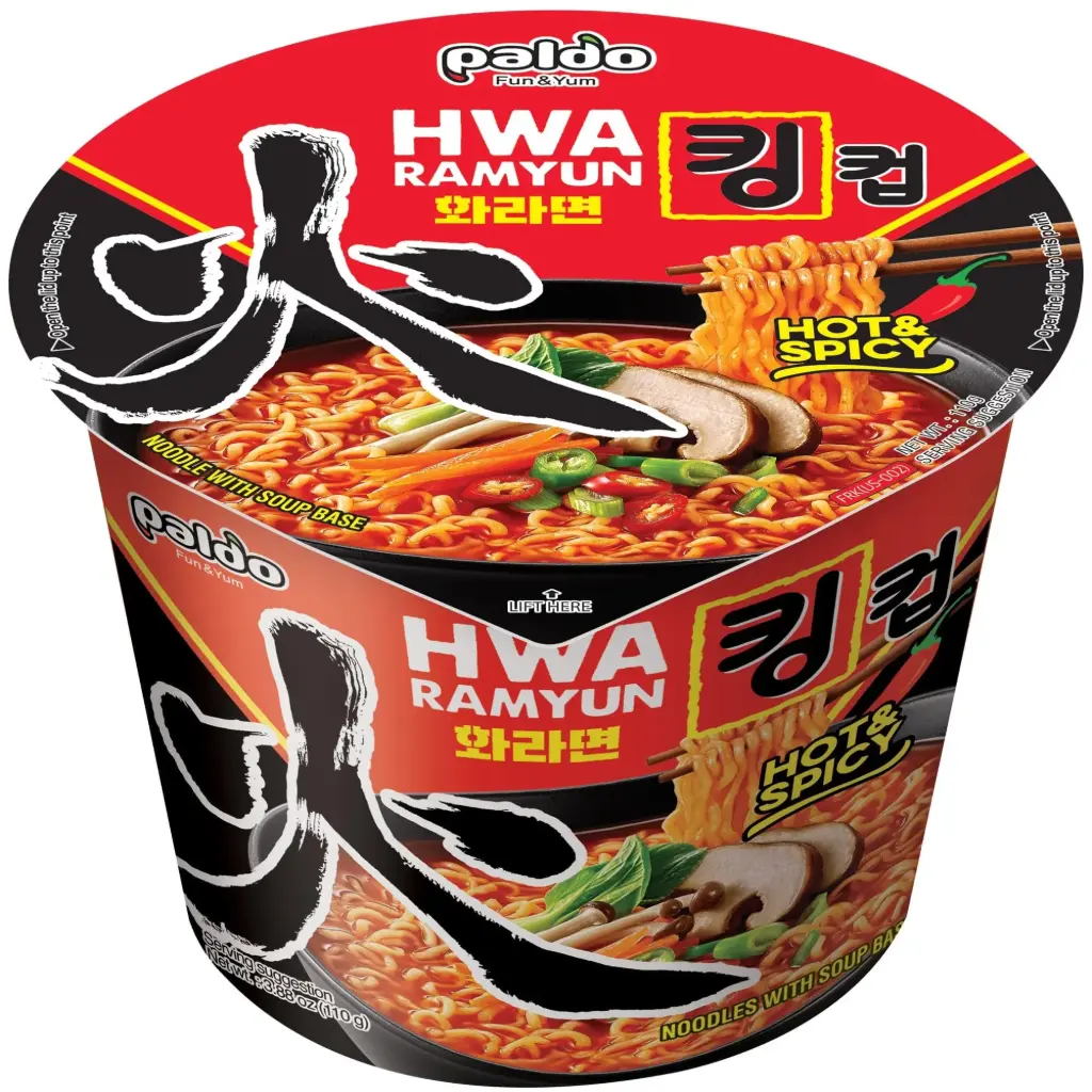PALDO FUN & YUM HWA RAMYUN HOT&SPICY NOODLE WITH SOUP BASE 110G