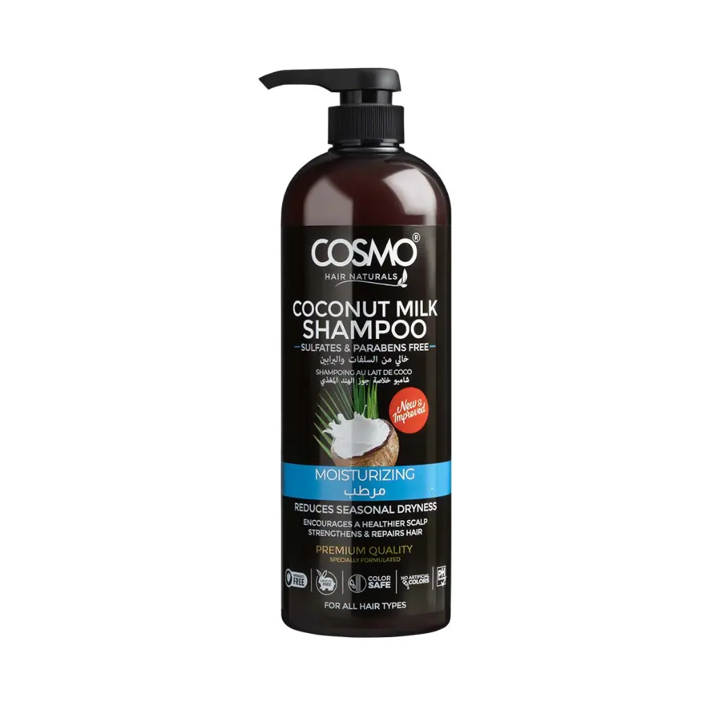 COSMO HAIR NATURALS COCONUT MILK SHAMPOO SULFATES & PARABENS FREE MOISTURIZING 1000ML