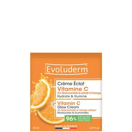 EVOLUDERM CREME ECLAT VITAMINE C 2% NIACINAMIDE ET EXTRAIT D'ORANGE 50ML