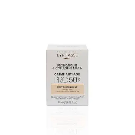BYPHASSE PROBIOTIQUES ET COLLAGENE MARIN CREME ANTI AGE PRO 50ANS EFFET REDENSIFIANT 60ML
