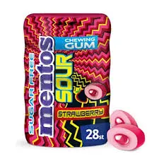 MENTOS SOUR STRAWBERRY CHEWINGUM 56G