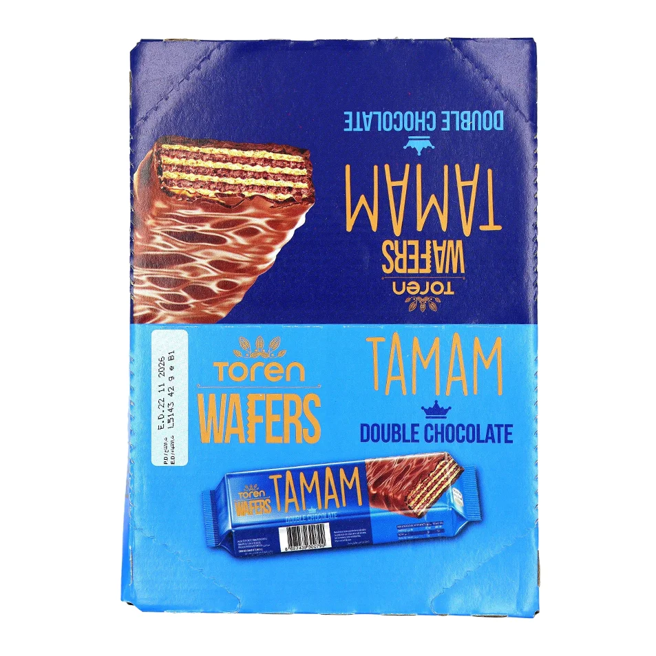 TOREN WAFERS TAMAM DOUBLE CHOCOLATE 24PAQUETS×38G