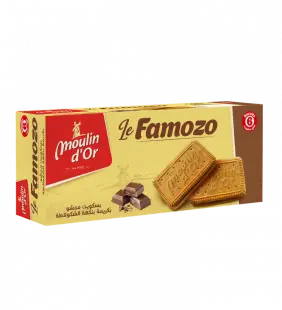 MOULIN D'OR LE FAMOZO BISCUIT FOURRE A LA CREME AU GOUT CHOCOLAT 140GR