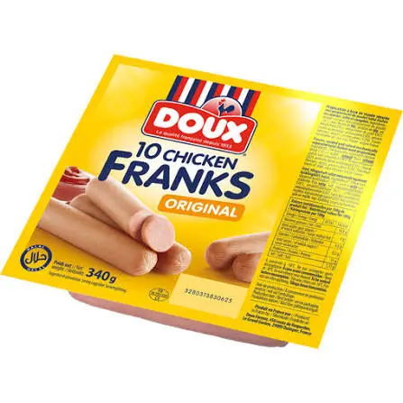DOUX 10 CHICKEN FRANKS ORIGINAL 340G