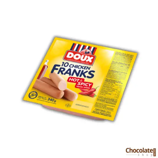 DOUX 10 CHICKEN FRANKS HOT & SPICY 340G