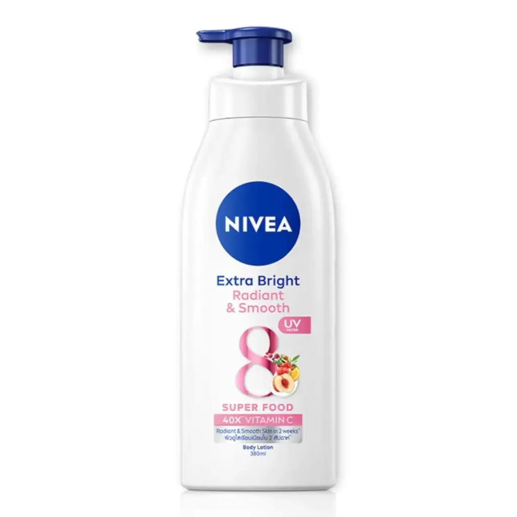 NIVEA EXTRA BRIGHT RADIANT & SMOOTH UV FILTRE SUPER FOOD 40× VITAMIN C 380ML