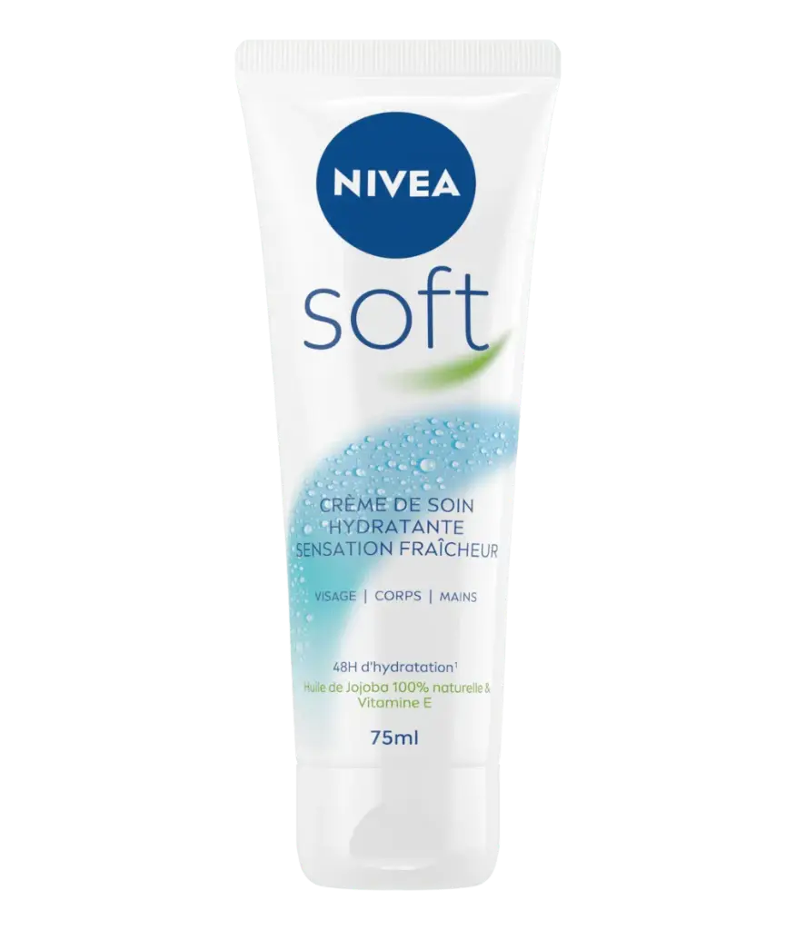 NIVEA SOFT CREME DE SOIN HYDRATANTE SENSATION FRAICHEUR VISAGE/CORPS/MAINS HUILE DE JOJOBA 75ML