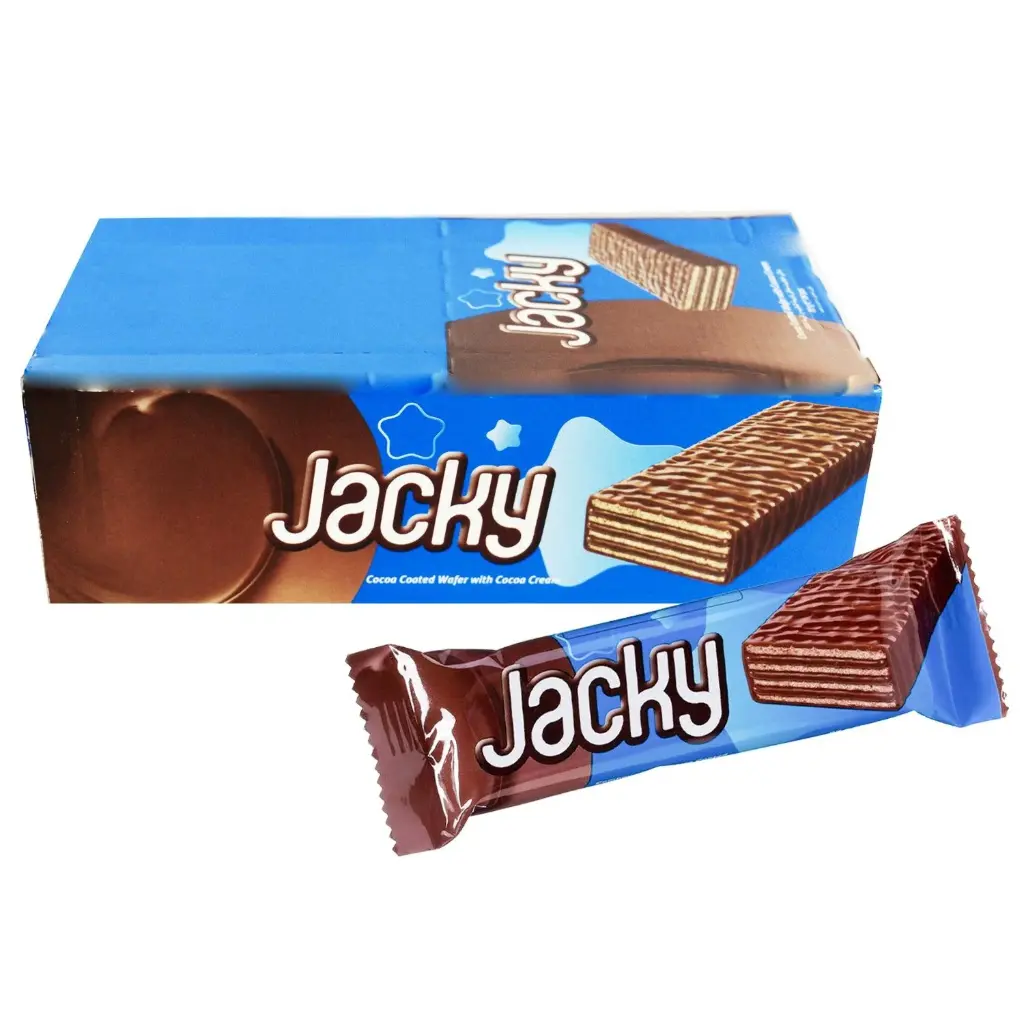 JACKY COCOA COATED WAFER WITH COCOA CREAM PAQUETS 24PCS × 20G