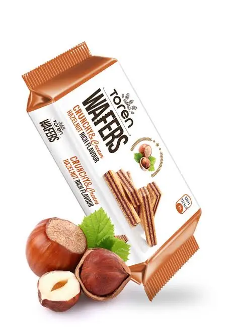 TOREN WAFERS CRUNCHY& CREAM HAZELNUT RICH FLAVOUR 55G