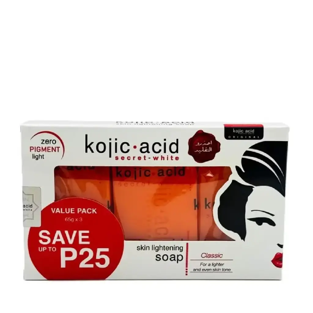KOJIC ACID SECRET WHITE SKIN LIGHTENING SOAP 65G×3PCS 
