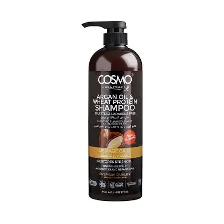 COSMO HAIR NATURALS ARGAN OIL & WHEAT PROTEIN SHAMPOO DAMAGE CARE FOR ALL HAIR TYPES 1000ML