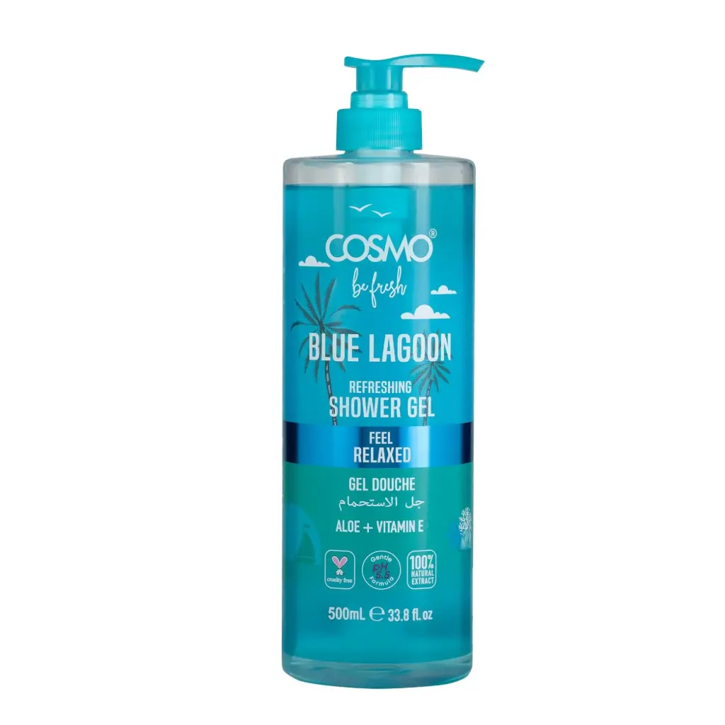 COSMO BLUE LAGOON REFRESHING SHOWER GEL FEEL RELAXED ALOE+VITAMIN E 1000ML