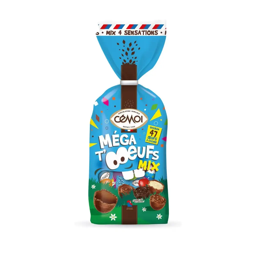 CHOCOLATERIE FAMILIALE CEMOI MEGA T'OOEUFS MIX 393G