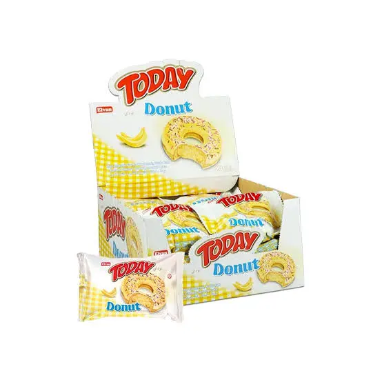 ELVAN TODAY DONUT BANANA FLAVOUR COATED SAUCE CAKE 24 PIECES