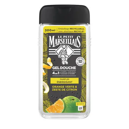 LE PETIT MARSEILLAIS GEL DOUCHE ORANGE VERTE ET ZESTE DE CITRON 300ML
