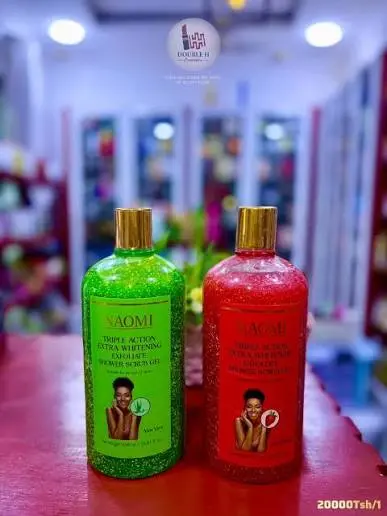 NAOMI TRIPLE ACTION EXTRA WHITENING EXFOLIATE SHOWER SCRUB GEL ALOE VERA 1000ML