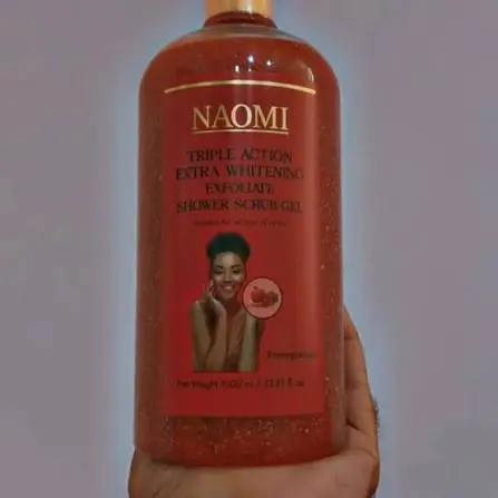 NAOMI TRIPLE ACTION EXTRA WHITENING EXFOLIATE SHOWER SCRUB GEL POMEGRANATE 1000ML
