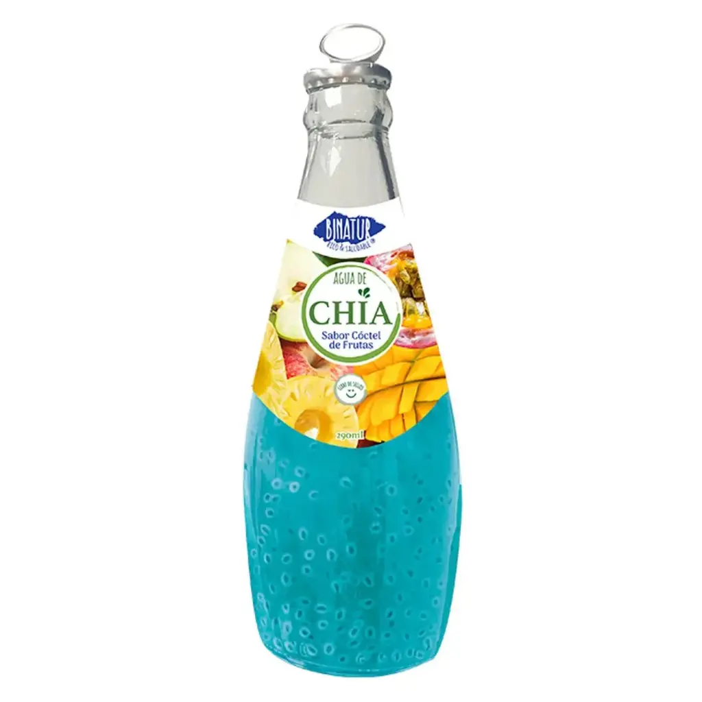 BINATUR AGUA DE CHIA SABOR COCTEL DE FRUTAS 290ML