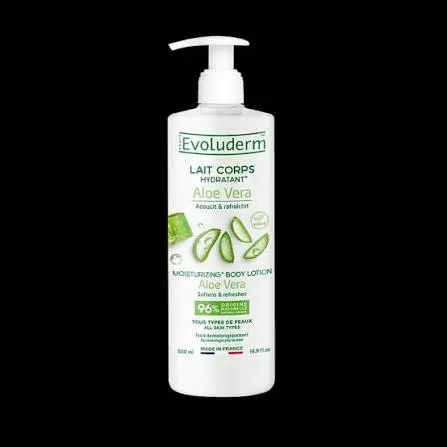 EVOLUDERM LAIT CORPS HYDRANT ALOE VERA MOISTURIZING ALL SKIN TYPES 500ML
