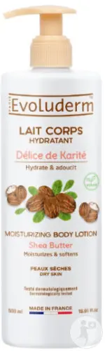 EVOLUDERM LAIT CORPS HYDRATANT DELICE DE KARITE MOISTURIZING 500ML
