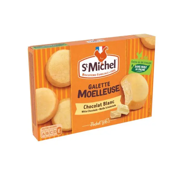 ST MICHEL GALETTE MOELLEUSE CHOCOLAT BLANC 180G