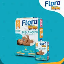 [6033000232076] FLORA KIDS BABY DIAPERS 32 COUCHES N°3 4-10KG