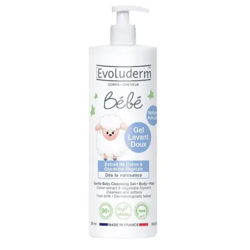 [3760100681383] EVOLUDERM BEBE NETTOIE ET HYDRATE 500ML