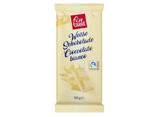 [20368197] FIN CARRE CHOCOLAT BLANC 100G