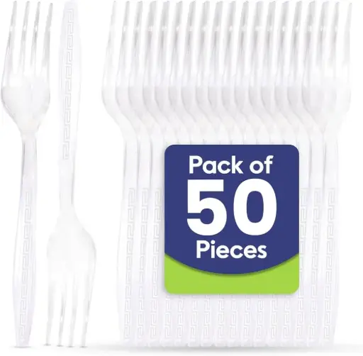 [6928145566271] HEAVY DUTY 50PCS PLASTIC FORKS EXTRA STRONG FOURCHETTE 