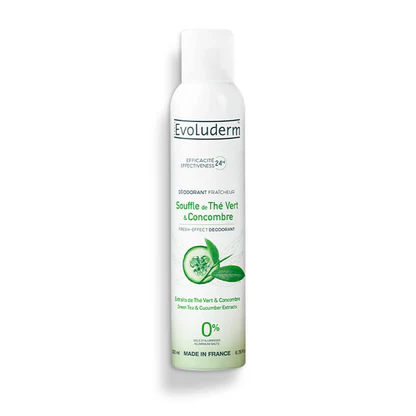[3760100203776] EVOLUDERM DEODORANT FRAICHEUR SOUFFLE DE THE VERT ET CONCOMBRE 24H EFFICACITE 200ML
