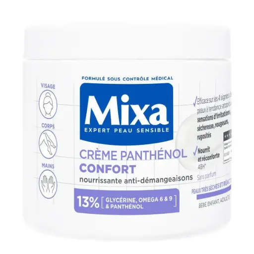 [3600551135779] MIXA EXPERT PEAU SENSIBLE CREME PANTHENOL CONFORT NOURRISSANTE ANTI-DEMANGEAISONS 13% GLYCERINE, OMEGA 6 & 9 & PANTHENOL 400ML