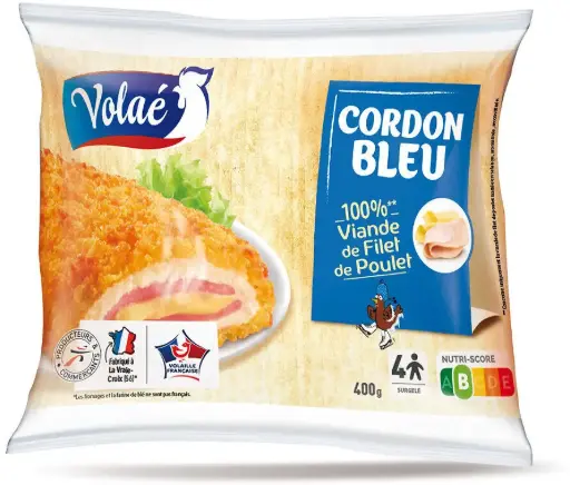 [3250391201327] VOLAE CORDON BLEU 100M VIANDE DE FILETS DE POULETS 400G