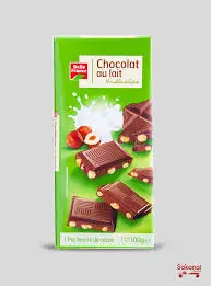 [3258561060231] BELLE FRANCE CHOCOLAT AU LAIT NOISETTES ENTIERES 200G