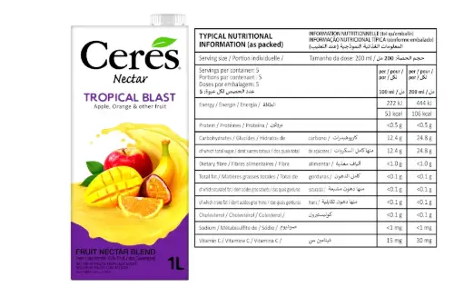 [6001240240908] CERES NECTAR TROPICAL BLAST JUICE 1L